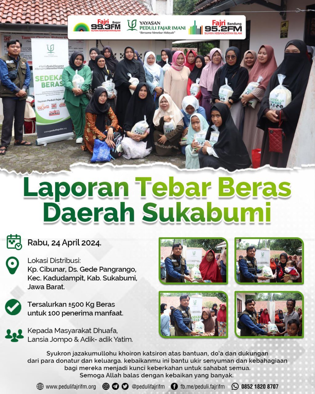 Gambar. Tebar Beras Daerah Sukabumi - www.pedulifajrifm.org